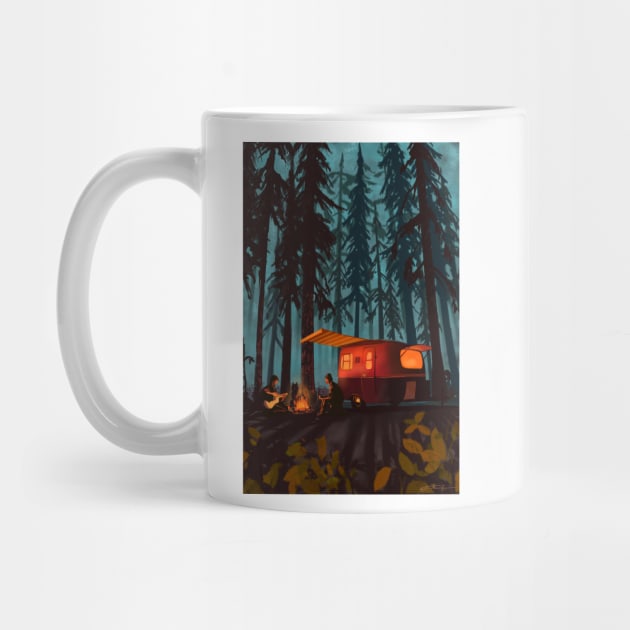 retro twilight camping by SFDesignstudio